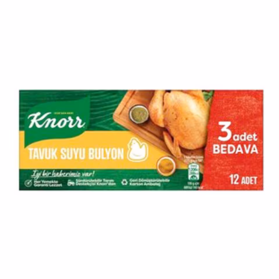 عصاره مرغ کنور knorr بسته 12عددی (120 گرم)