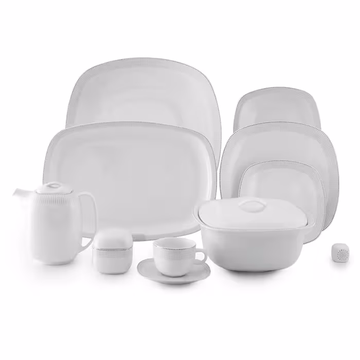 سرویس 98 پارچه 12 نفره طرح لورن پلاتینی