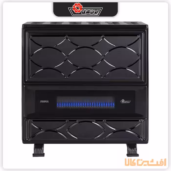 بخاری دودکش دار ایران شرق مدل 8000 (فیروزه F80) طرح مهتاب