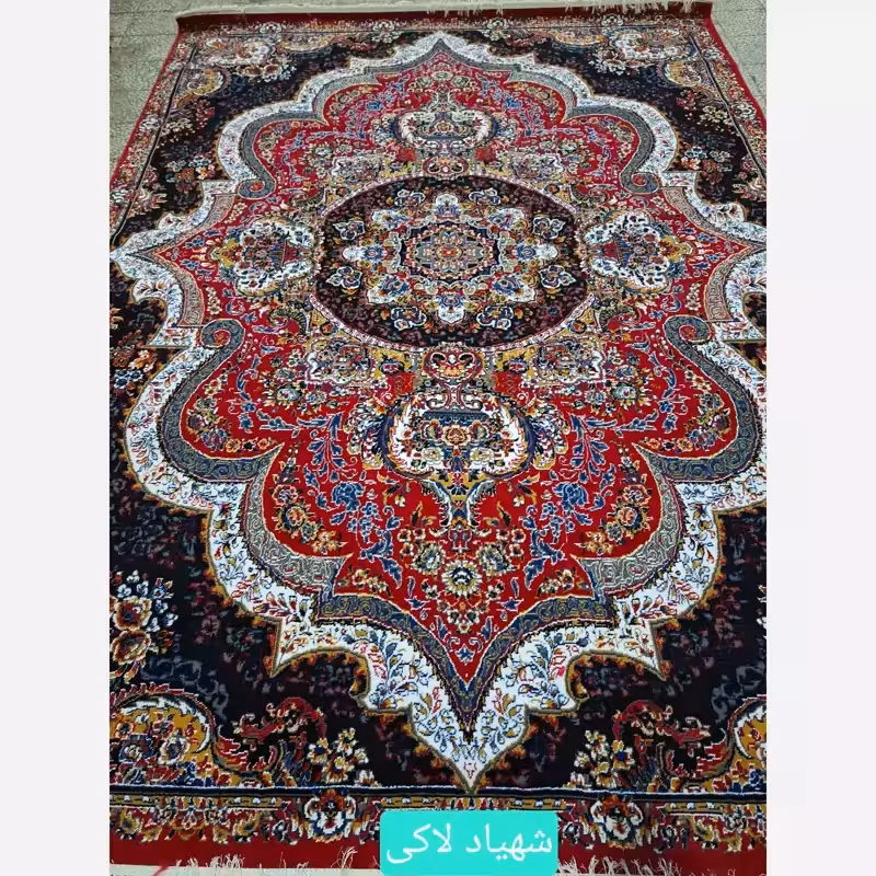 فرش ارزان قیمت ماشینی کاشان440شانه BCFطرح شهیادلاکی12متری(باارسال رایگان)