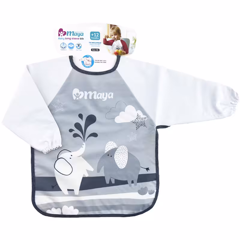 پیش بند آستین بلند سایز بزرگ طرح فیل مایا Maya