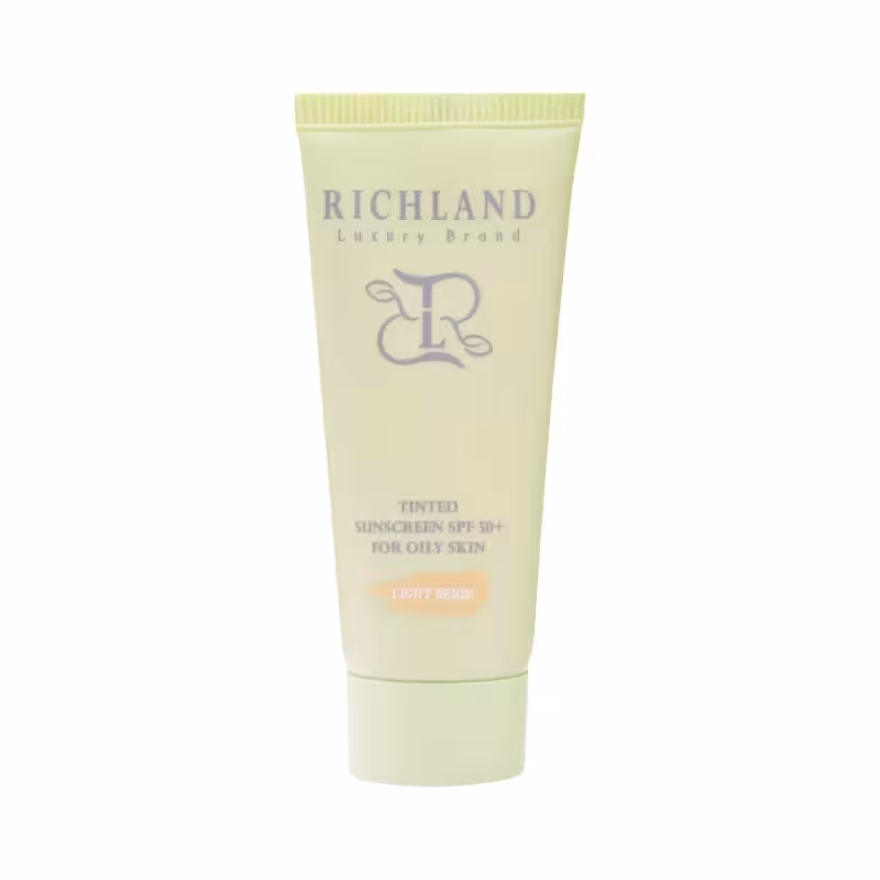 ضدآفتاب رنگی  spf50 پوست چرب بژ روشن ریچلند
