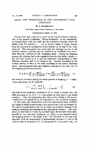 خرید و دانلود نسخه کامل کتاب About the Production of the Continuous X-Ray Spectrum