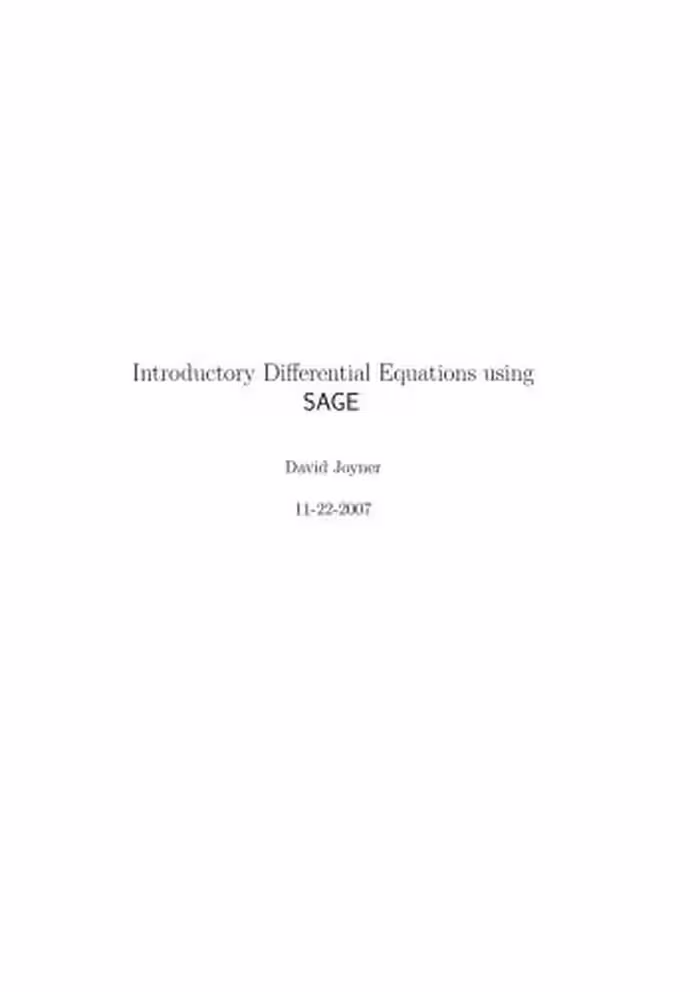 خرید و دانلود نسخه کامل کتاب Introductory Differential Equations using SAGE