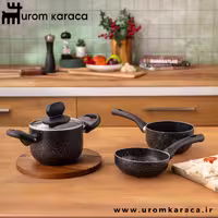 سرویس قابلمه کوچک 4 پارچه گرانیت امسان Vega مشکی