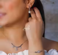 💍سرويس جواهری ميكروزنجيري کارتیر امرالد(گردنبند ، گوشواره ، دستبند) (S_6022)‌‌‌‌‌‌ ‌