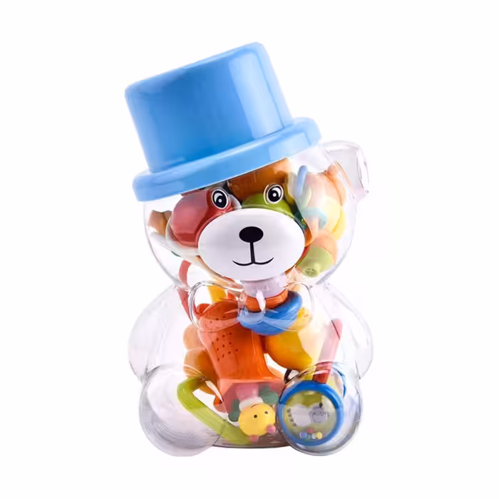 پک جغجغه نوزاد طرح خرس کلاه کج بسته 8 عددی