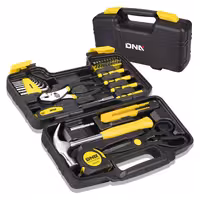 کیت ابزار دستی Dna Motoring Yellow 39 Pcs Portable Tool Kit