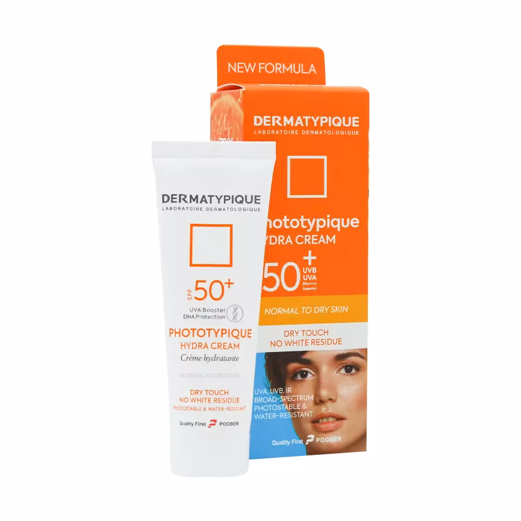کرم ضدآفتاب SPF50 بی رنگ پوست خشک فتوتیپیک درماتیپیک 50 میلی لیتری