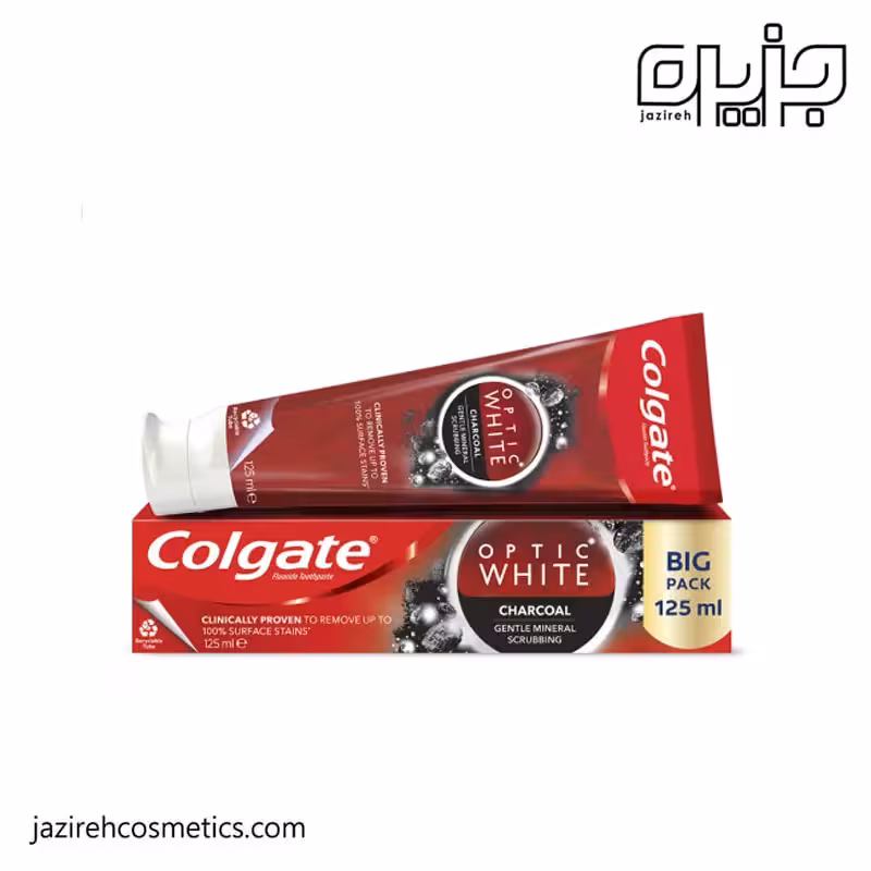خمير دندان زغالي optic white كلگيت
