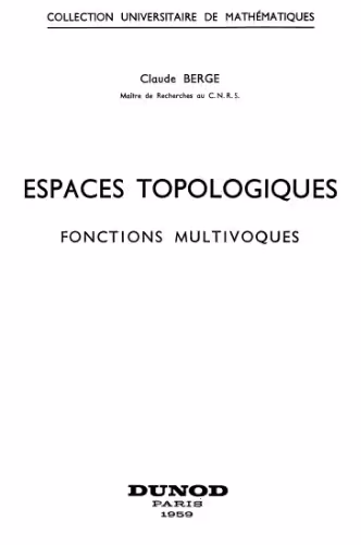 خرید و دانلود نسخه کامل کتاب Espaces topologiques, fonctions multivoques
