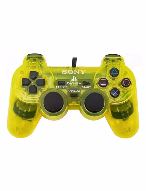 دسته PS2 زرد شفاف