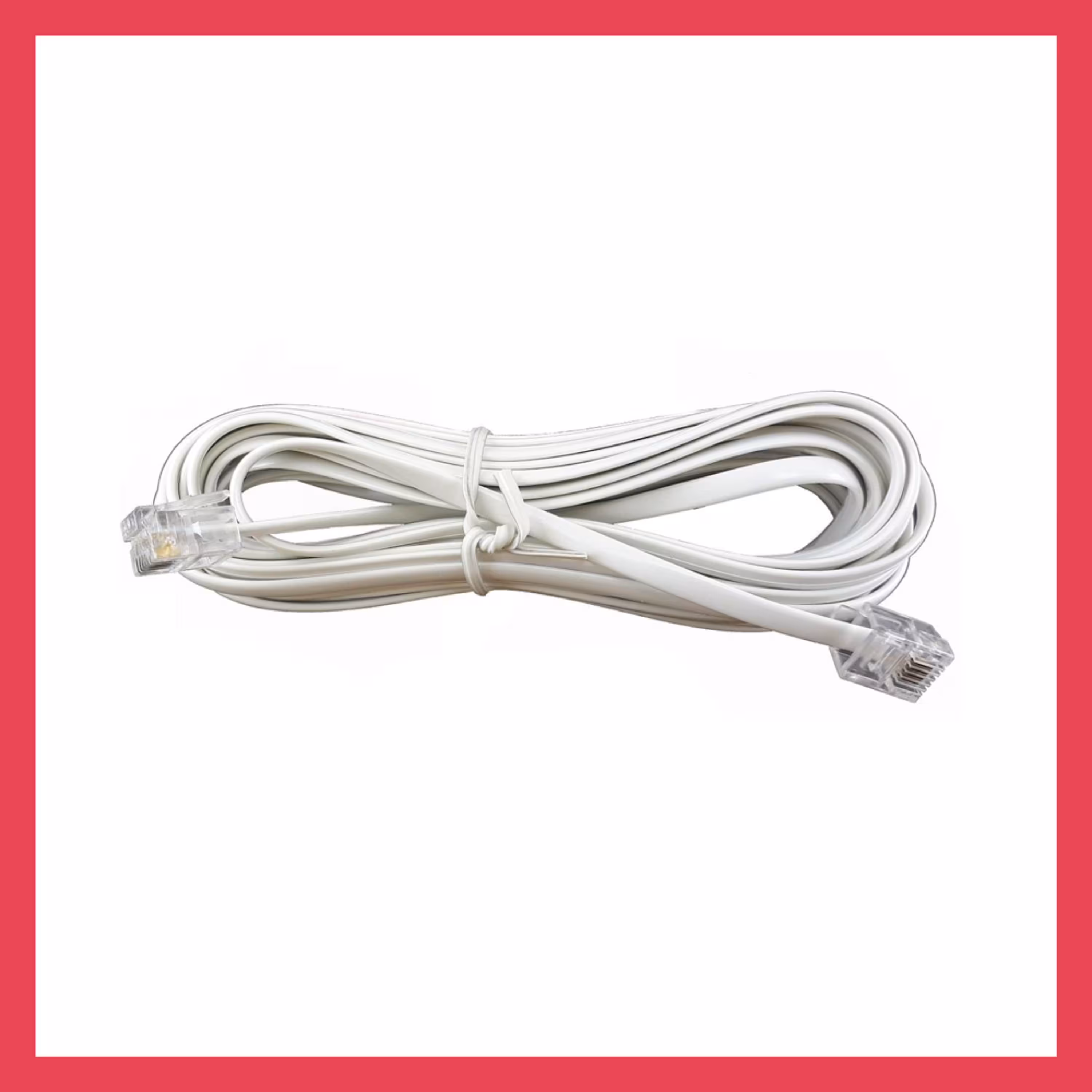 سیم کابل تلفن سوکت دار کد TP-12 طول 10 متر