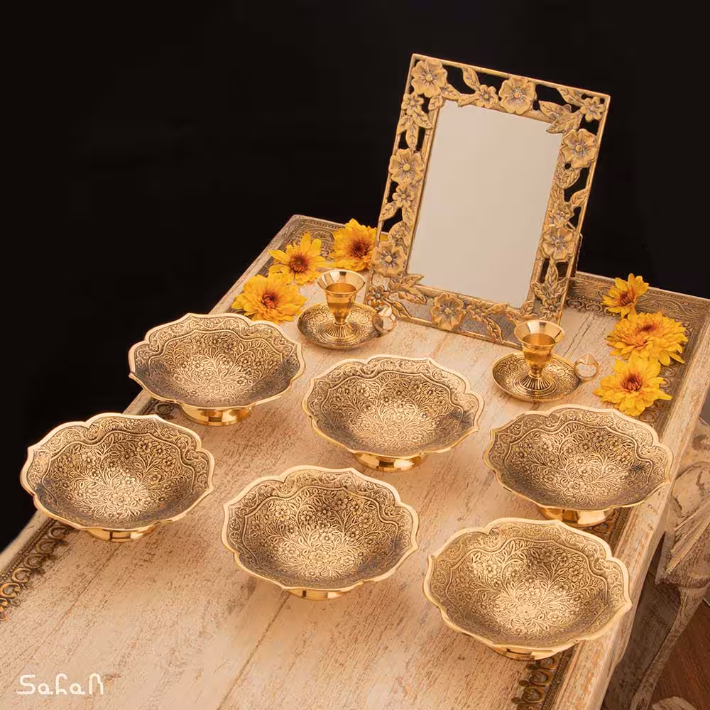 ست هفت سین برنجی آنتیک کد 1163