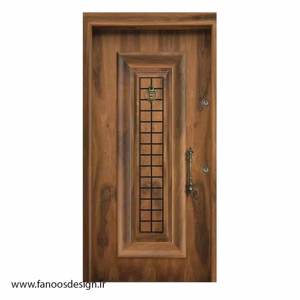 درب ضد سرقت لوکس ایرانی با روکش چوب طرحدار کد 1373