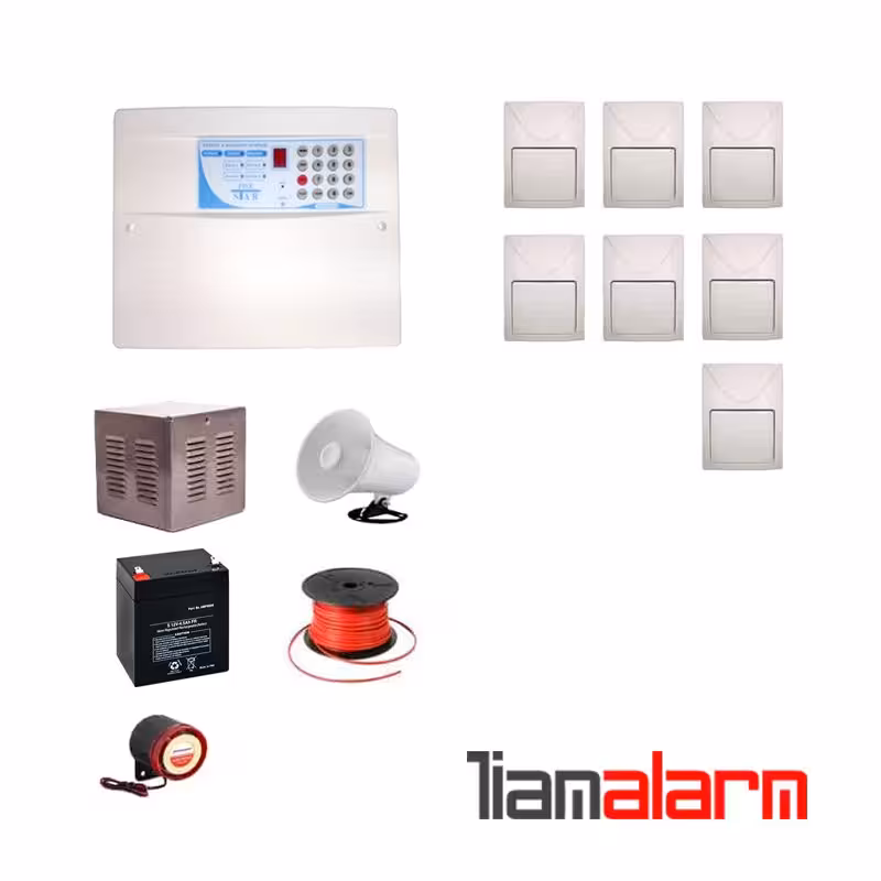 پکیج دزدگیر اماکن باسیم مدل فایواستارسیم کارتی و تلفنیFS206F7