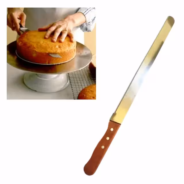چاقو دندانه ریز 30 سانت دسته چوبی