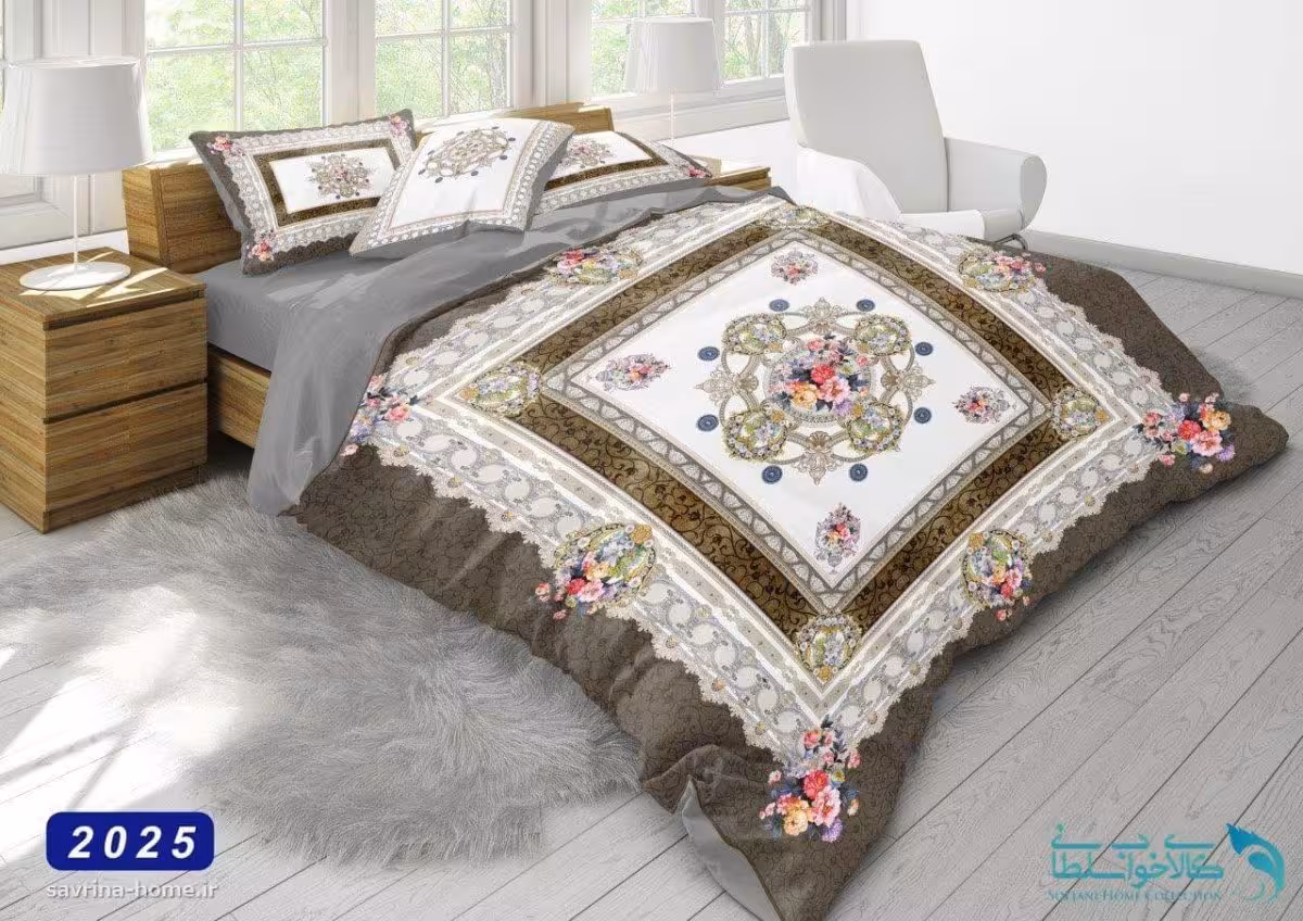 سرویس لحاف سه بعدی سری اسلیمی کد 2025 دونفره 6 تکه