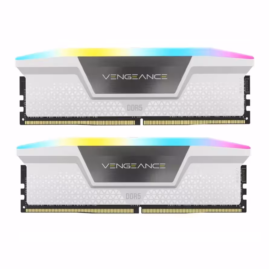 رم دسکتاپ DDR5 دو کاناله 6200 مگاهرتز کورسیر مدل VENGEANCE WHITE RGB ظرفیت 32 گیگابایت CL34