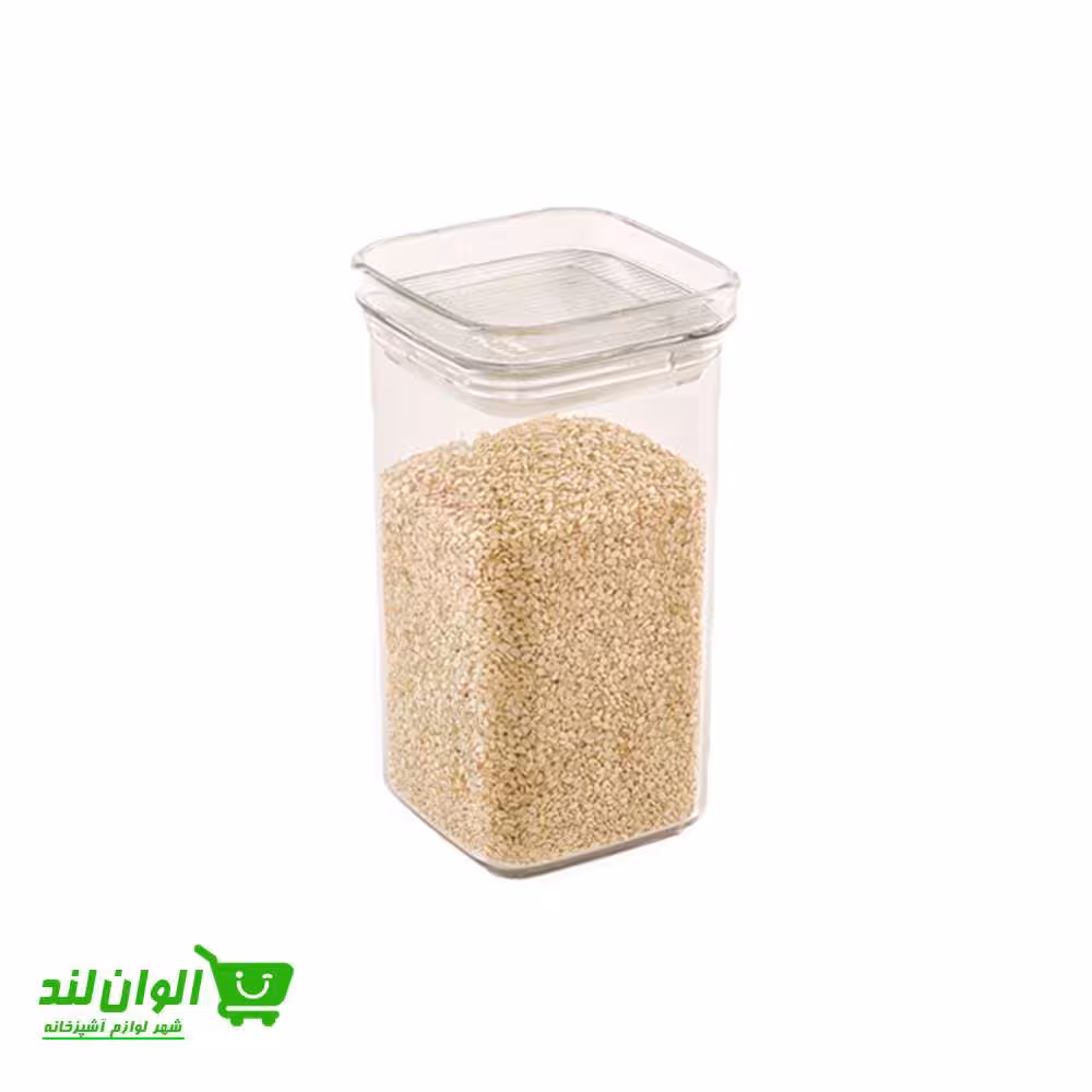 جا ادویه چهارگوش لیمون مدل رویال درب شفاف سایز 1 کد 24405