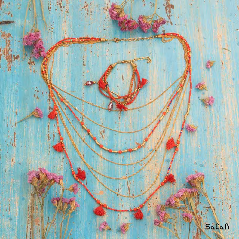 نیم ست هندی منجوق