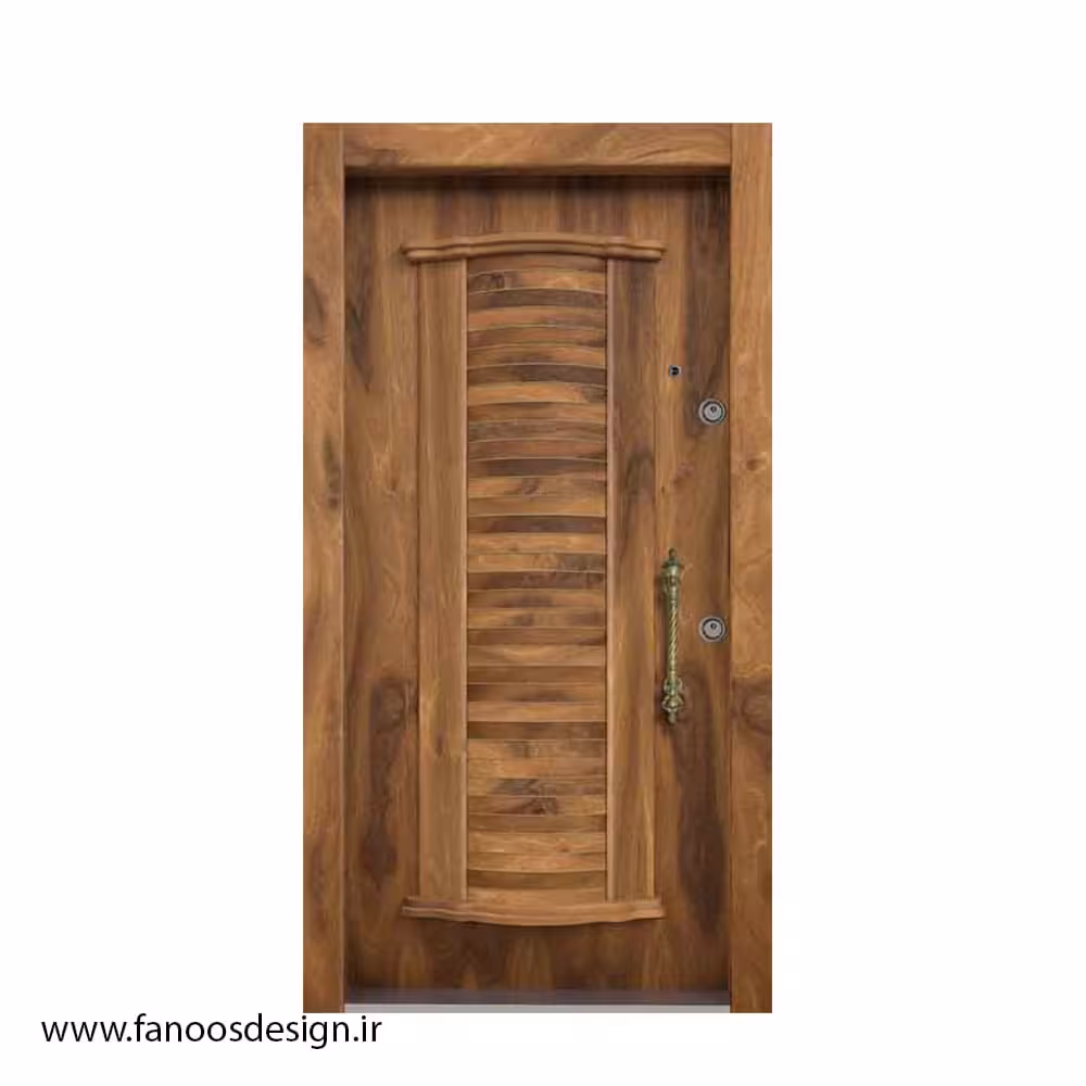 درب ضد سرقت لوکس ایرانی با روکش چوب برجسته کد 1374