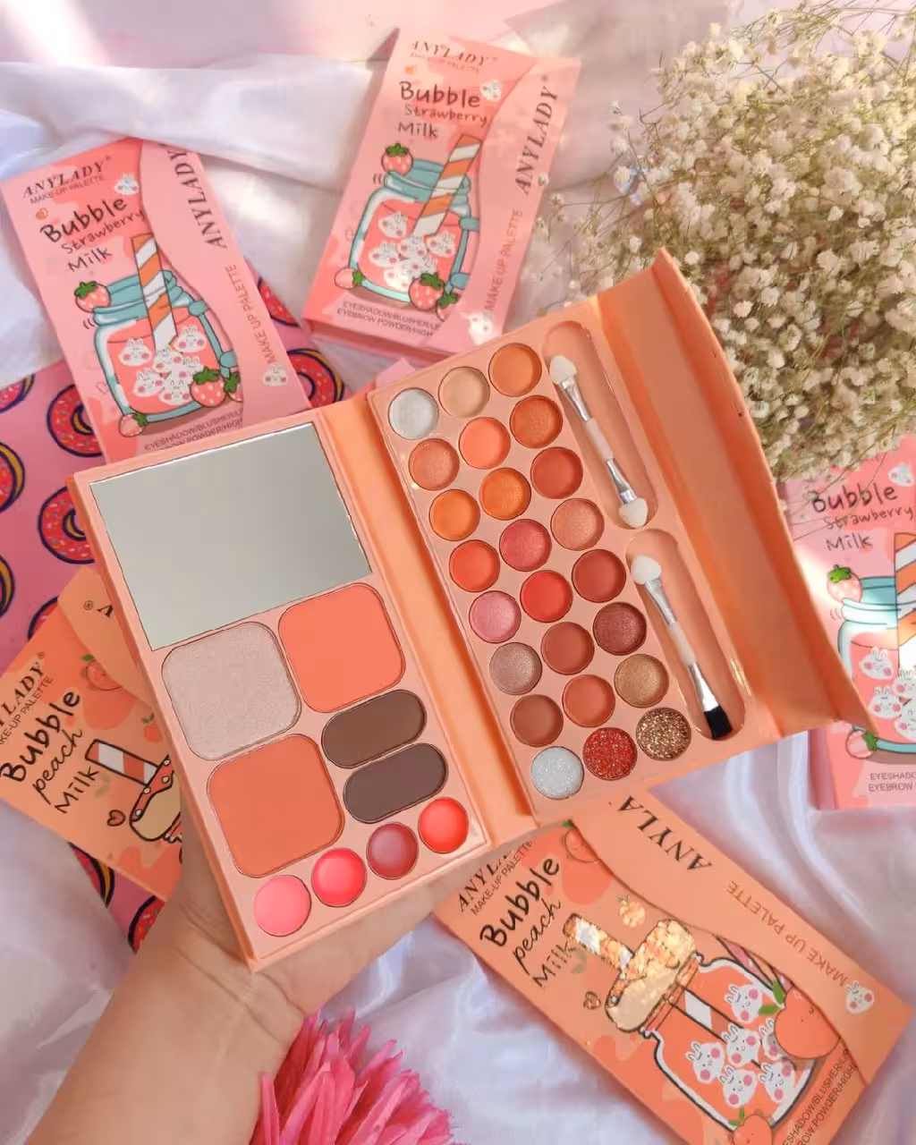 پالت سایه چند کاره آرایشی طرح آبمیوه ای کیوت سایز بزرگ از برند اورجینال آنیلیدی در رنگهای نوود مناسب کادویی و استفاده شخصی