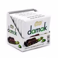 شکلات تلخ داماک با مغز پسته نستله - 63 گرم بسته 6 عددی