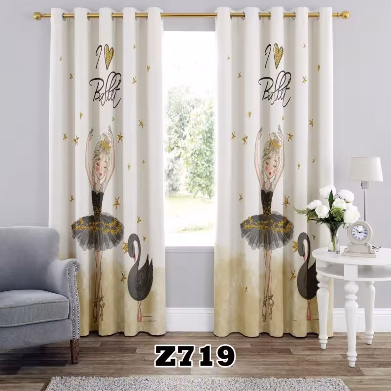 پرده سه بعدی طرح دخترانه