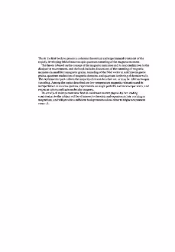 خرید و دانلود نسخه کامل کتاب Macroscopic Quantum Tunneling of the Magnetic Moment