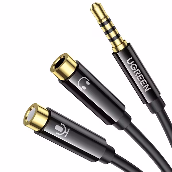 تبدیل 1 به 2 صدا 3.5 میلیمتری یوگرین مدل AV141-30620 طول 0.2 متر