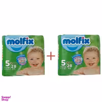 پوشک مولفیکس سایز 5 بسته 28 عددی مجموعه 2 عددی