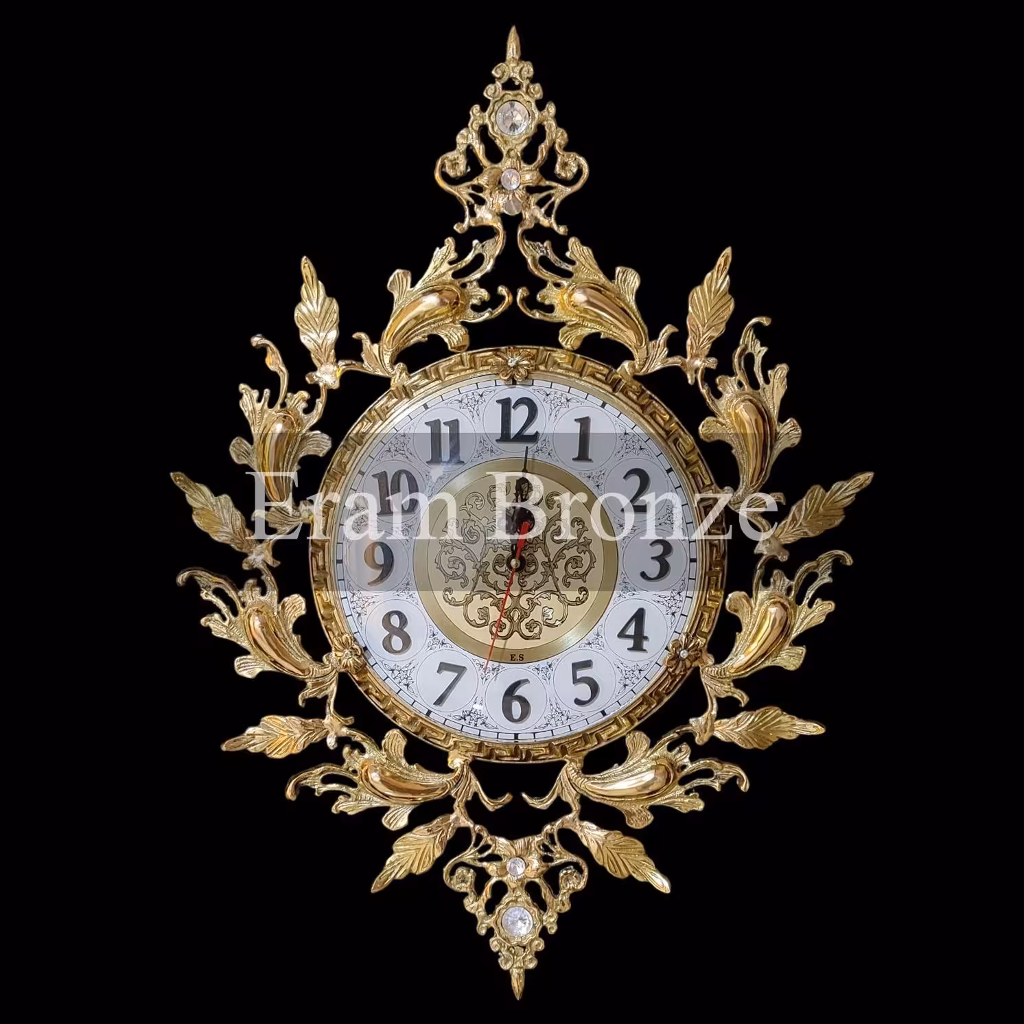 ساعت برنجی مدل فلور