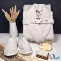 حوله ست یک نفره دوتکه مارتا رنگ استخونی