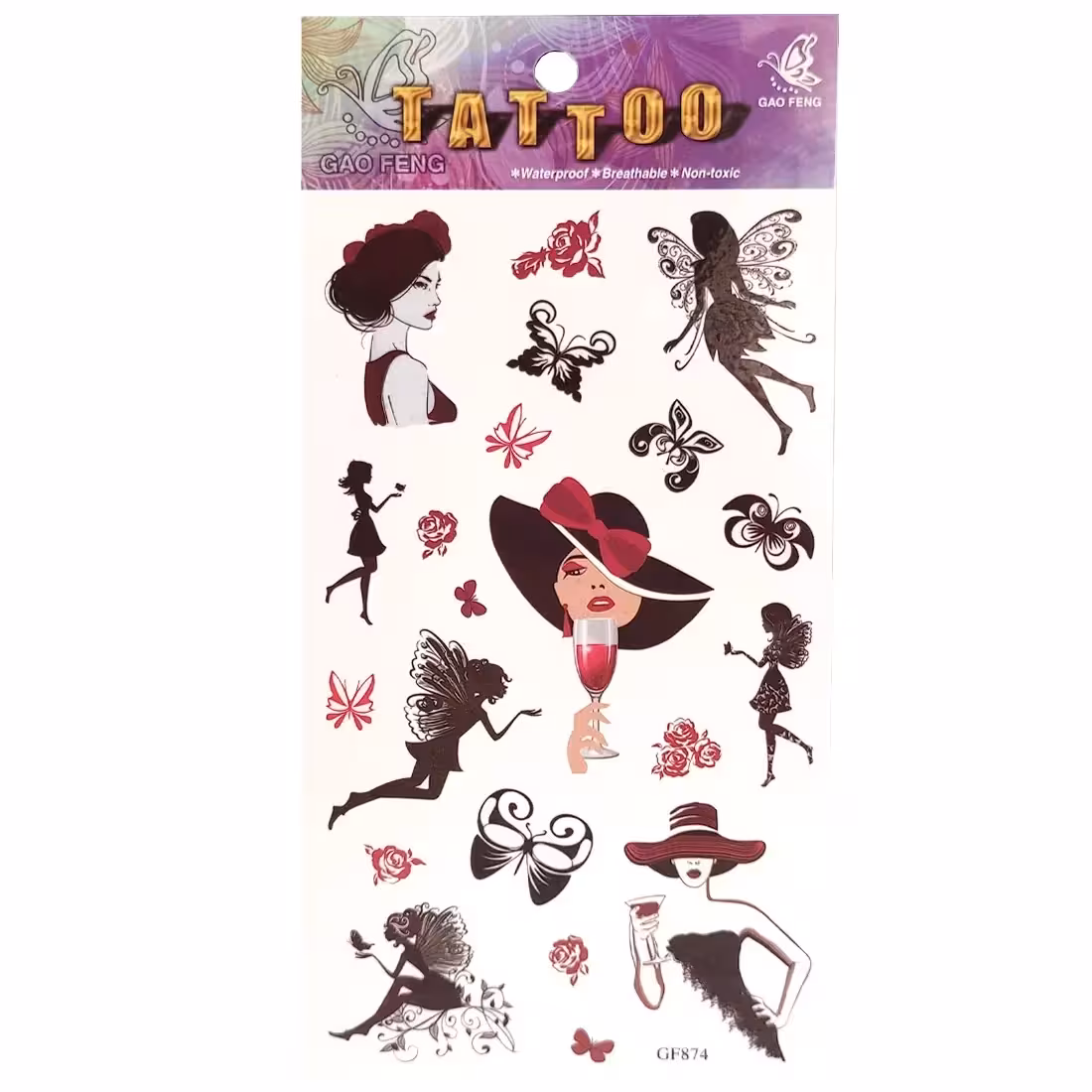 برچسب تاتو موقت رنگی زنانه و دخترانه