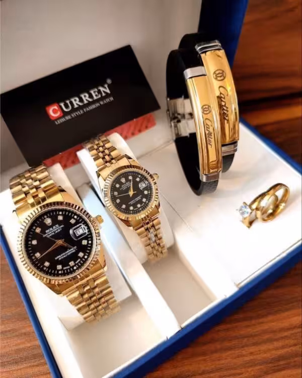 ست ساعت و دستبند و انگشتر زنانه و مردانه رولکس