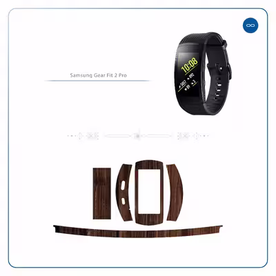 برچسب ماهوت طرح Dark-Walnut-Wood مناسب برای ساعت هوشمند سامسونگ Galaxy Gear Fit 2 Pro