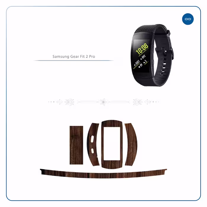 برچسب ماهوت طرح Dark-Walnut-Wood مناسب برای ساعت هوشمند سامسونگ Galaxy Gear Fit 2 Pro