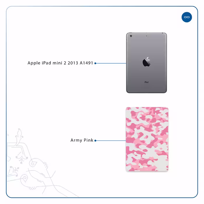 برچسب پوششی ماهوت مدل Army-Pink مناسب برای تبلت اپل iPad mini 2 2013 A1491