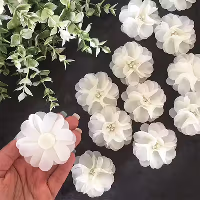 گل رز تزئینی مدل نگین کد 513 بسته 12 عددی