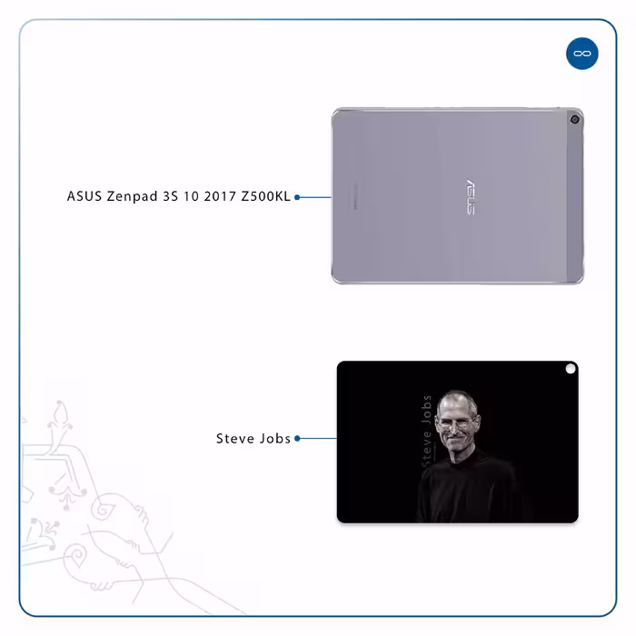 برچسب پوششی ماهوت مدل Steve Jobs مناسب برای تبلت ایسوس Zenpad 3S 10 2017 Z500KL
