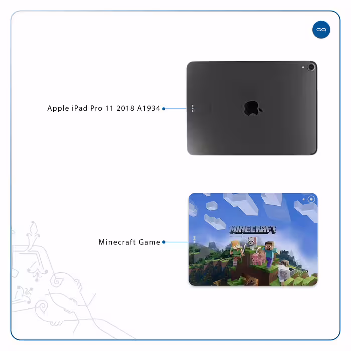 برچسب پوششی ماهوت مدل Minecraft-Game مناسب برای تبلت اپل iPad Pro 11 2018 A1934