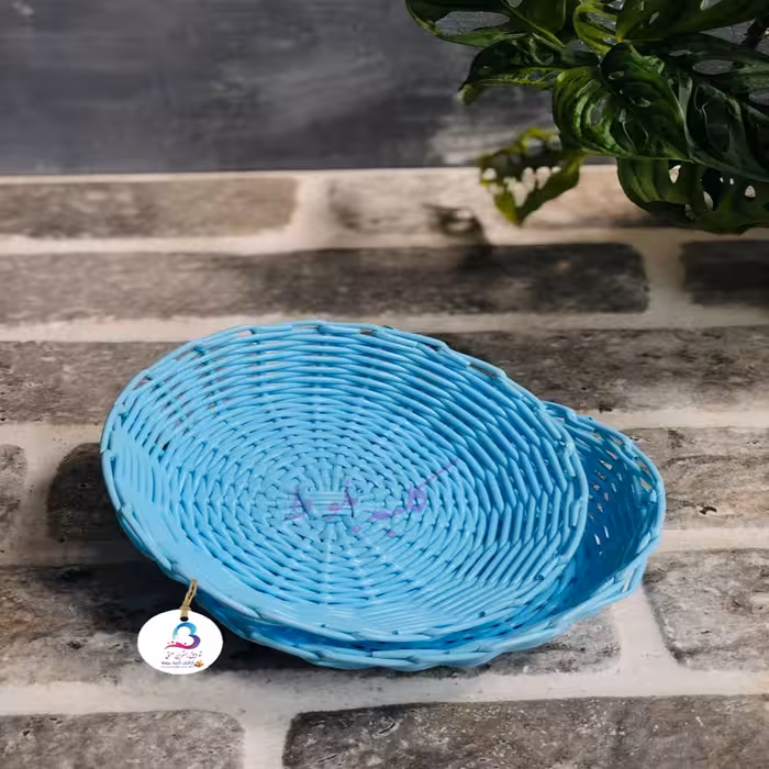 سبد حصیر بافی کلبه بلوط مدل ترمه مجموعه 3 عددی