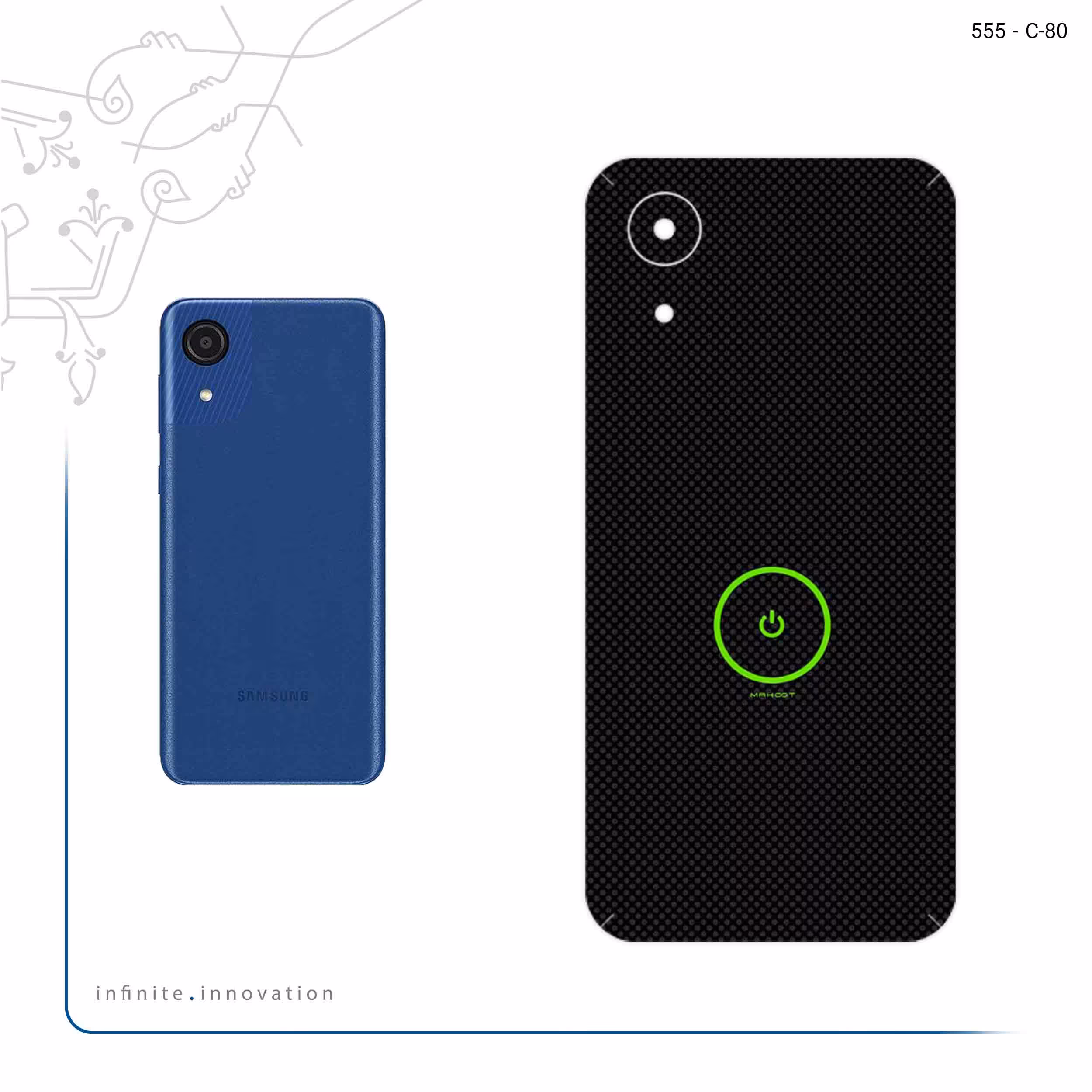 برچسب پوششی ماهوت مدل Minimal Power Button مناسب برای گوشی موبایل سامسونگ Galaxy A03 Core