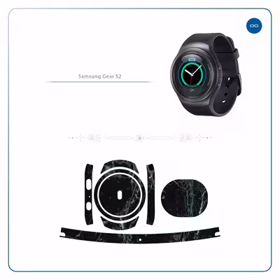 برچسب ماهوت طرح Graphite_Green_Marble مناسب برای ساعت هوشمند سامسونگ Galaxy Gear S2