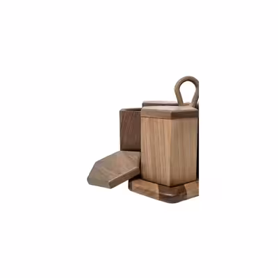 ست جا ادویه چوبی 7 پارچه مدل سیکاس 