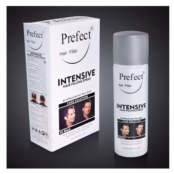 اسپری پرپشت کننده مو پرفکت هیر فیلر شماره 01 حجم 120 میلی لیتر رنگ مشکی
