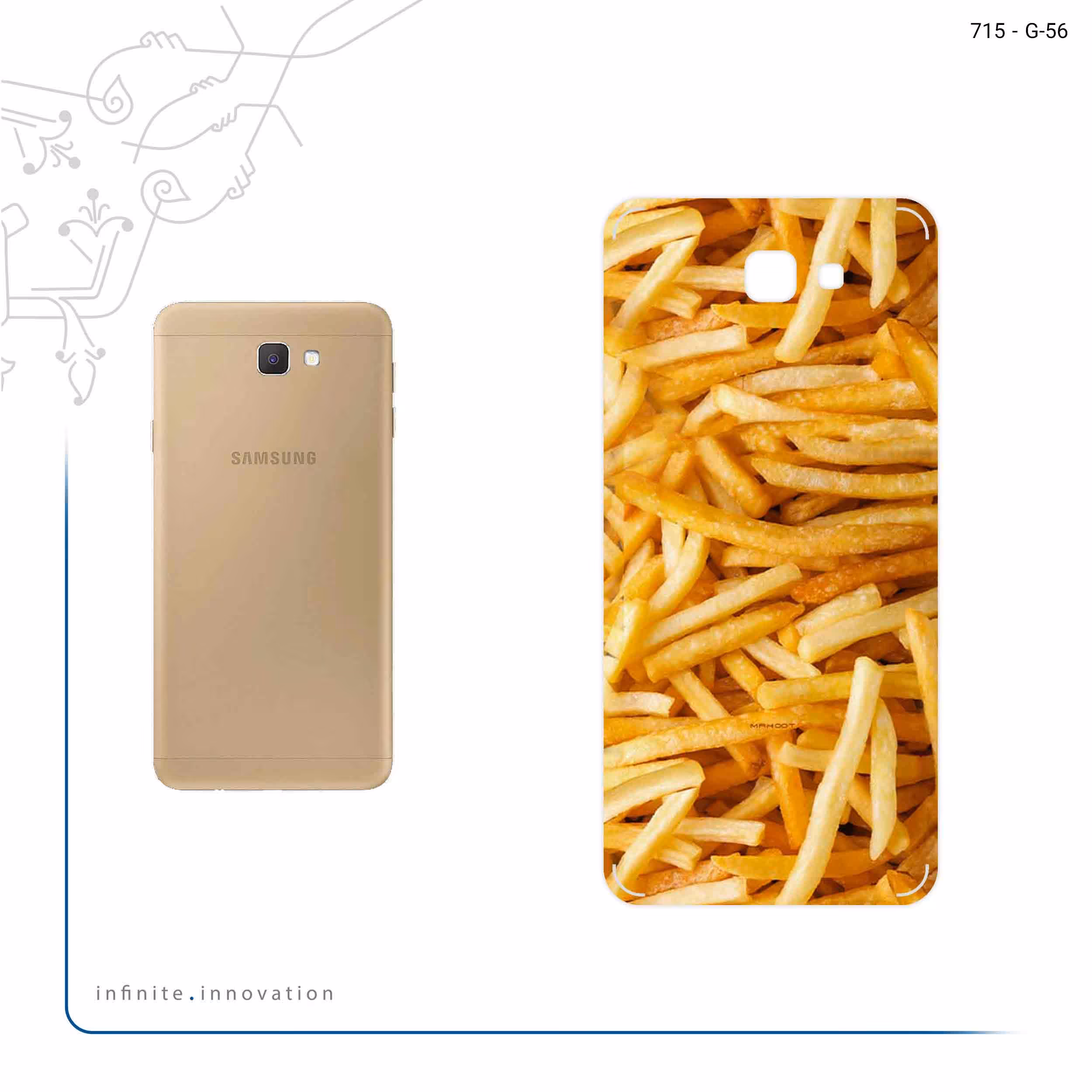 برچسب پوششی ماهوت مدل French fries مناسب برای گوشی موبایل سامسونگ Galaxy J5 Prime
