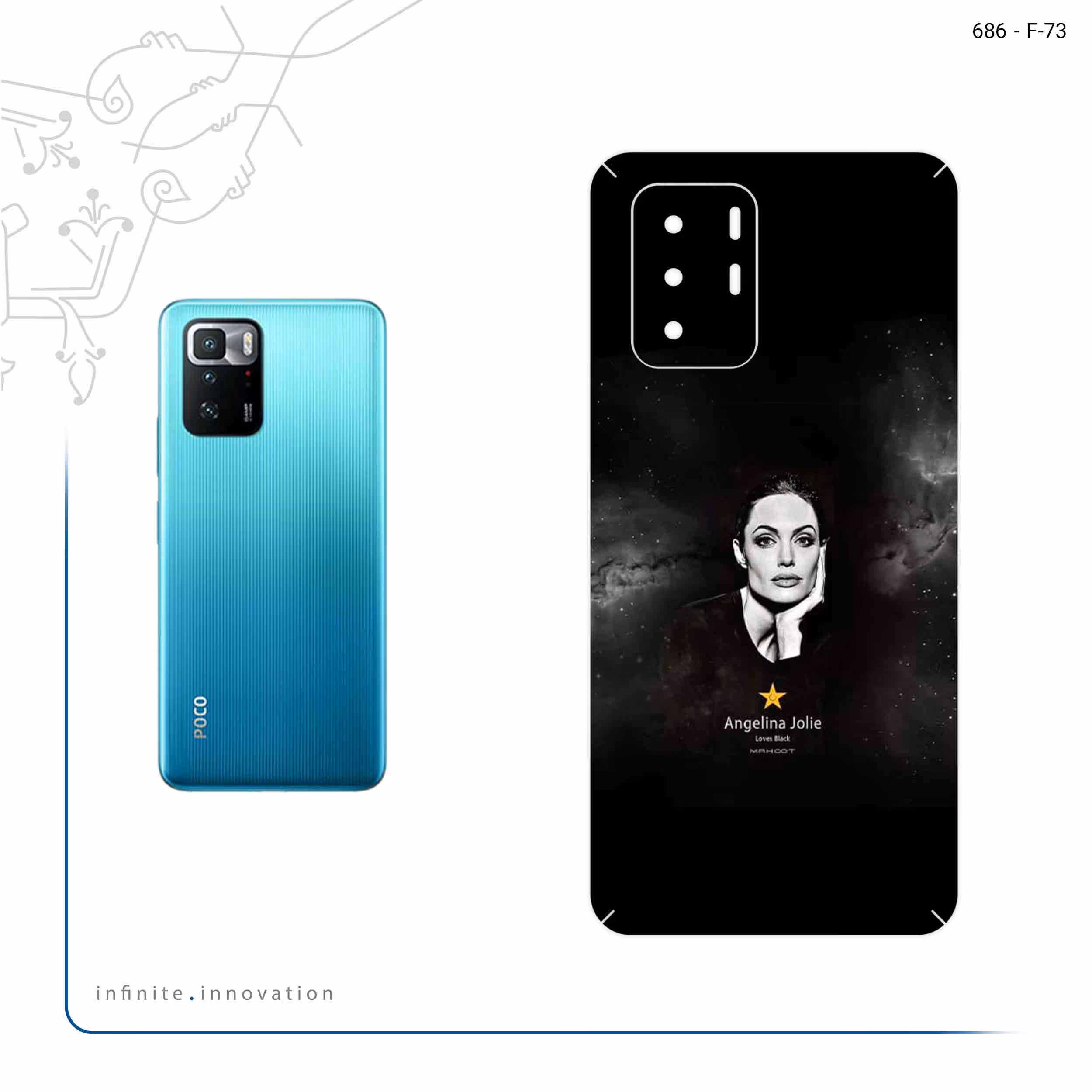 برچسب پوششی ماهوت مدل Angelina Jolie مناسب برای گوشی موبایل شیائومی Redmi Note 10 Pro (China)