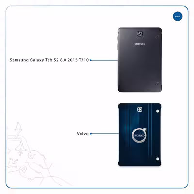 برچسب پوششی ماهوت مدل Volvo مناسب برای تبلت سامسونگ Galaxy Tab S2 8.0 2015 T710